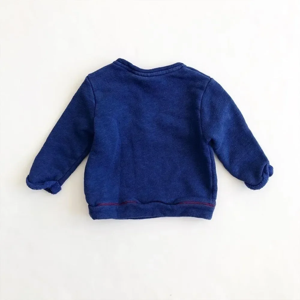 Zara blue cool boy sweatshirt EUC 6-9 months - Picture 3 of 4